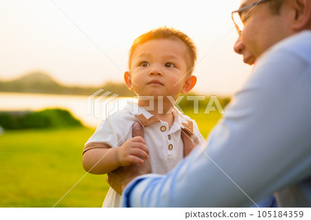 Family enjoying with outdoor activities travel trip on vacation 105184359