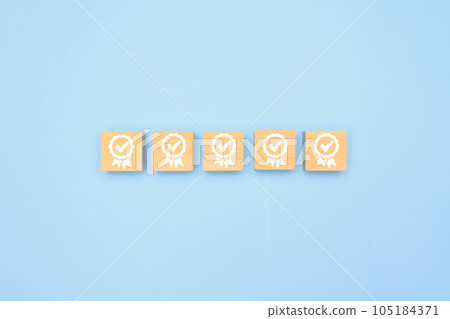 Guarantee concept Certification and Manufacturing iso standards audit checklist. High quality photo 105184371
