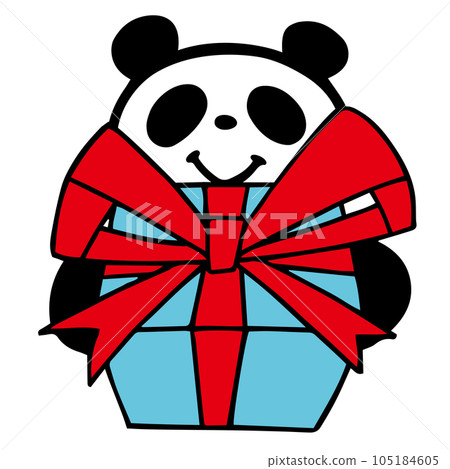 可愛簡單的熊貓禮物姿勢 105184605