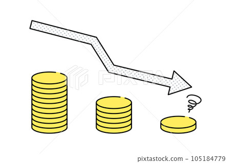 減少投資和存款的圖像的矢量圖解 減少投資和存款的圖像的矢量圖解 105184779