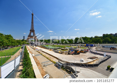 法國巴黎。為奧運會而建設的特羅卡德羅廣場。拍攝於 2023 年 6 月 24 日。 105185277