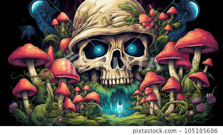 colorful skull 105185686