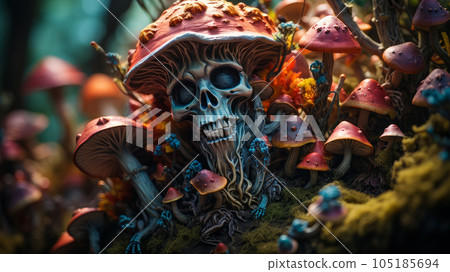 colorful skull 105185694