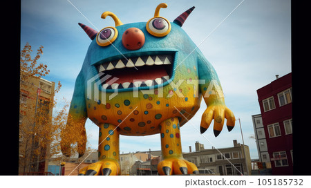 pumpkin-headed monster on a Halloween 105185732