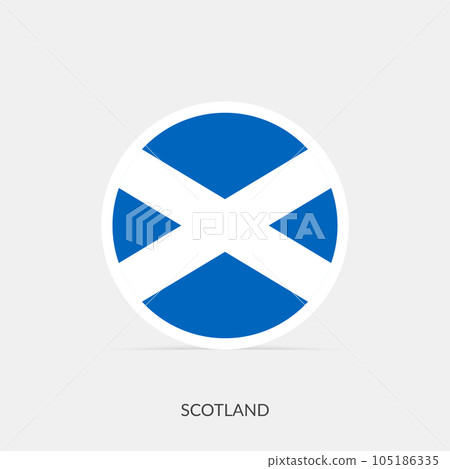 Scotland round flag icon with shadow. 105186335