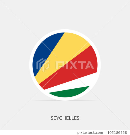 Seychelles round flag icon with shadow. Seychelles round flag icon with shadow. 105186338