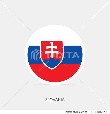 Slovakia round flag icon with shadow. Slovakia round flag icon with shadow. 105186343