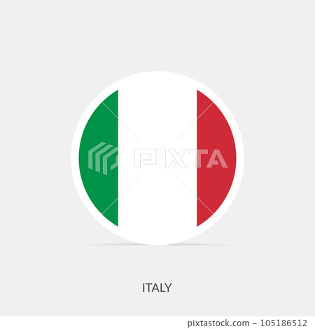 Italy round flag icon with shadow. 105186512