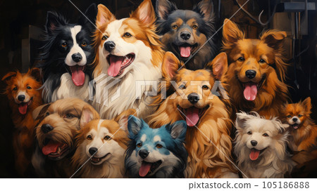 anime set of dogs. 105186888