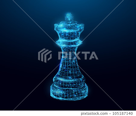Chess King low poly chess figure. Success business startup, play game, concept. Polygonal wireframe vector illustration. Chess King low poly chess figure. Success business startup, play game, concept. Polygonal wireframe vector illustration. 105187140
