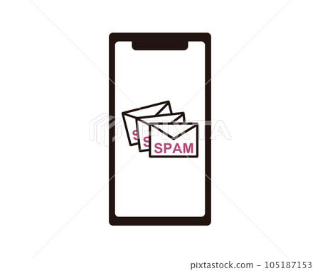 Illustration depicting a large amount of spam mail 105187153