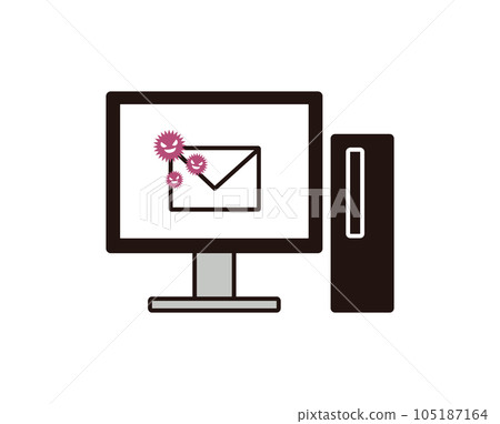 An illustration depicting a virus-infected email being delivered An illustration depicting a virus-infected email being delivered 105187164