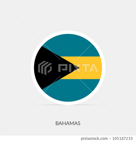 Bahamas round flag icon with shadow. Bahamas round flag icon with shadow. 105187233