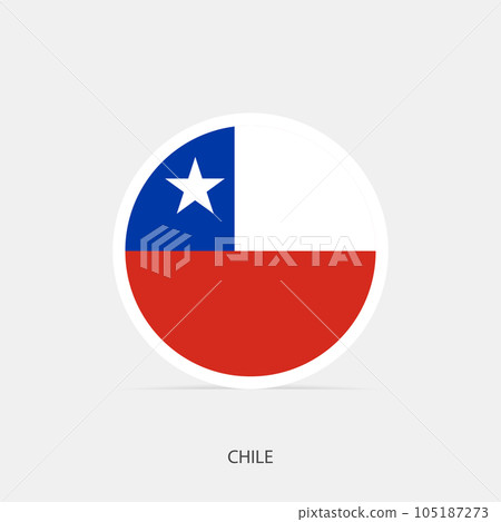 Chile round flag icon with shadow. 105187273