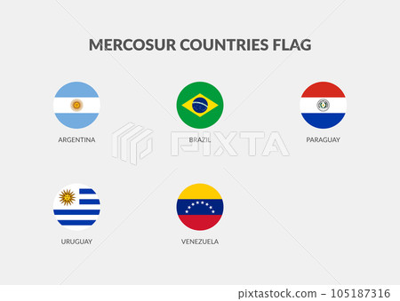 Mercosur countries flag icons collection Mercosur countries flag icons collection 105187316