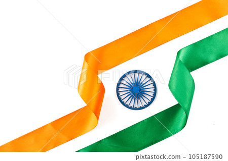 Indian Independence Day concept background with Ashoka wheel Indian Independence Day concept background with Ashoka wheel 105187590