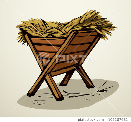 Feeder for livestock. Vector drawing 105187681