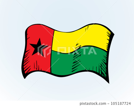 Guinea bissau flag. Vector drawing icon Guinea bissau flag. Vector drawing icon 105187724