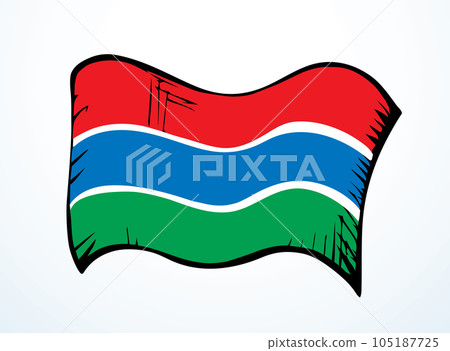 Flag of Gambia. Vector drawing icon Flag of Gambia. Vector drawing icon 105187725