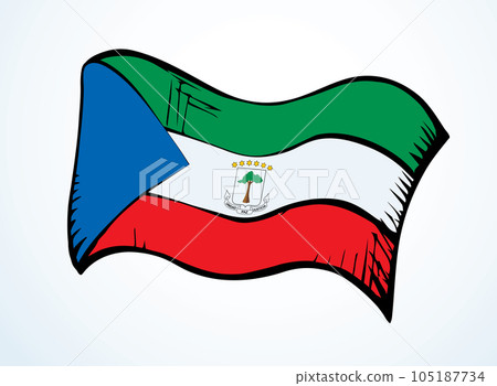 Flag of Equatorial Guinea. Vector drawing icon 105187734