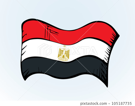 Flag of Egypt. Vector drawing icon Flag of Egypt. Vector drawing icon 105187735