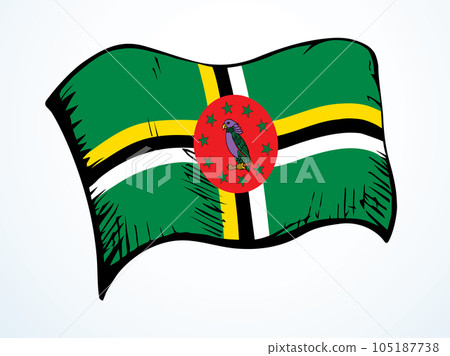 Flag of Dominica. Vector drawing icon Flag of Dominica. Vector drawing icon 105187738