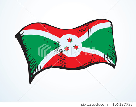 Flag of Burundi. Vector drawing icon Flag of Burundi. Vector drawing icon 105187753