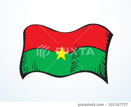 Flag of Burkina Faso. Vector drawing icon Flag of Burkina Faso. Vector drawing icon 105187757