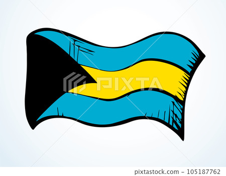 Flag of Bahamas. Vector drawing icon 105187762