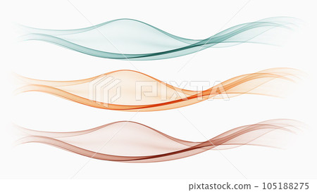 Wavy design elements. Abstract transparent wave flow. 105188275