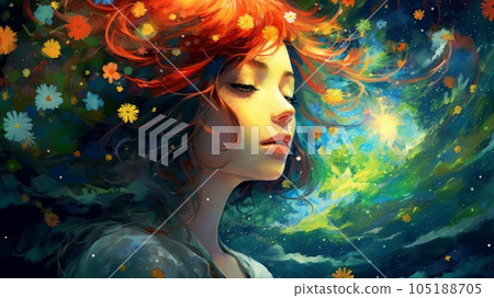 Anime girl Stock Illustration