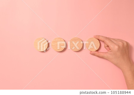Hand with wooden blocks and cubes mock up on background, Copy space, Wooden blocks with copy space for text or symbols, Background with copy space Hand with wooden blocks and cubes mock up on background, Copy space, Wooden blocks with copy space for text or symbols, Background with copy space 105188944