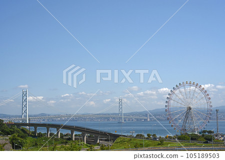 明石海峽大橋和摩天輪 明石海峽大橋和摩天輪 105189503