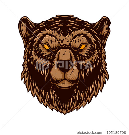 Bear head illustration. Design element for logo, label, sign, emblem, poster. Vector illustration Bear head illustration. Design element for logo, label, sign, emblem, poster. Vector illustration 105189708