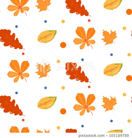 Autumn pattern set on white background 105189780