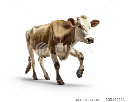 Cow (cow, dairy cow) White background AI-generated image Generative AI 105190211