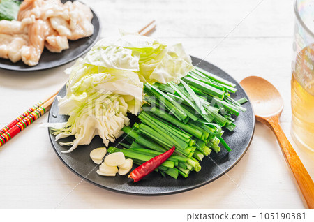 Ingredients for motsunabe Ingredients for motsunabe 105190381