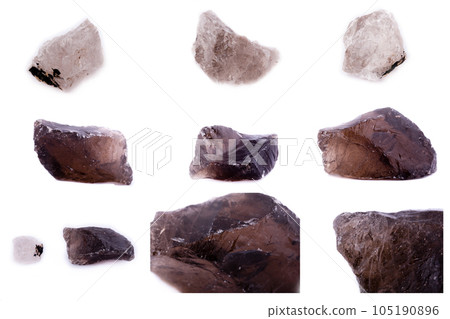Collection of stone mineral Rauhtopaz (smoky quartz) 105190896