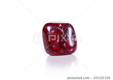 Macro mineral stone jasper hematite on white background Macro mineral stone jasper hematite on white background 105191190