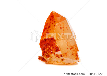 Macro mineral stone Lemurian Crystal a white background Macro mineral stone Lemurian Crystal a white background 105191279