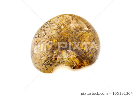 Macro mineral stone Quartz aquarium on a white background Macro mineral stone Quartz aquarium on a white background 105191304