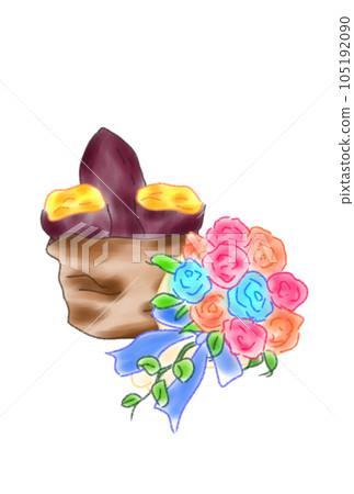 烤紅薯和花束 烤紅薯和花束 105192090