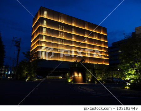 Appearance of illuminated building 105192449