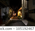 夜晚的溫泉小鎮街道 105192467