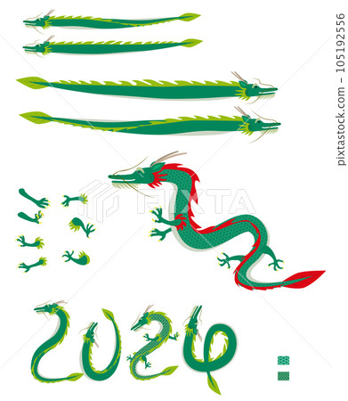龍筆刷素材,龍年插畫 龍筆刷素材,龍年插畫 105192556