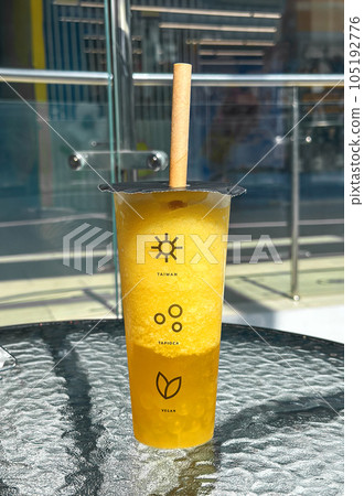 Fruit tapioca drink, Asian vegan beverage Fruit tapioca drink, Asian vegan beverage 105192776