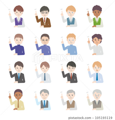 Men's upper body vector set by age Inspiration pose 105193119