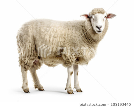 Sheep White background AI-generated image Generative AI Sheep White background AI-generated image Generative AI 105193440