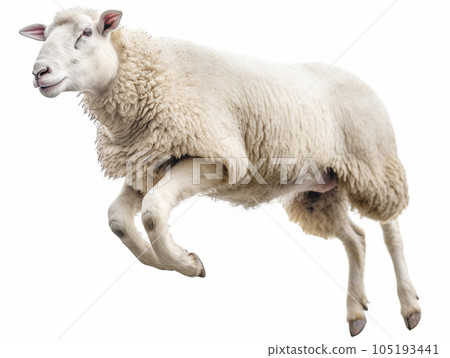 Sheep White background AI-generated image Generative AI 105193441
