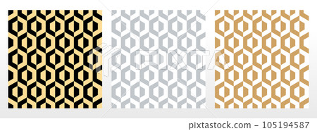 Set of abstract geometric patterns. Seamless vector backgrounds. Colored ornaments Graphic modern patterns Simple lattice graphic design Set of abstract geometric patterns. Seamless vector backgrounds. Colored ornaments Graphic modern patterns Simple lattice graphic design 105194587